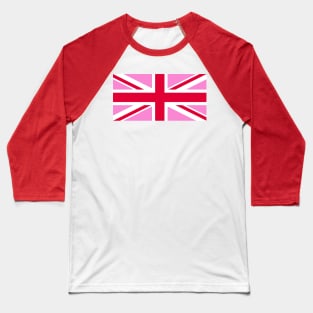 Pink Union Jack Baseball T-Shirt